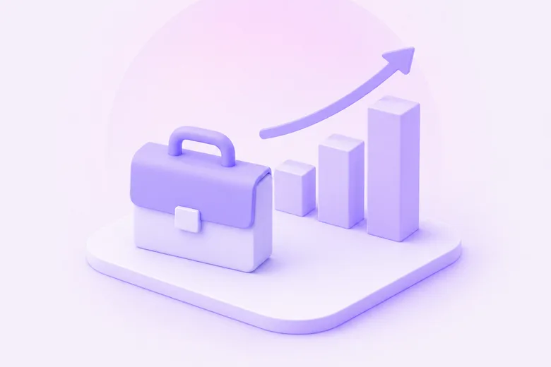 3D illustration of business funding growth
