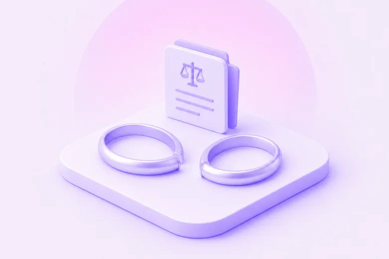 3D illustration representing divorce funding