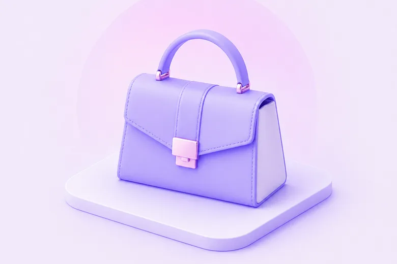 3D illustration of a designer handbag