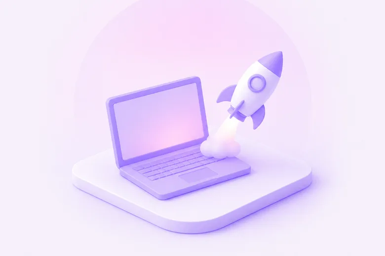 3D illustration of a tech startup